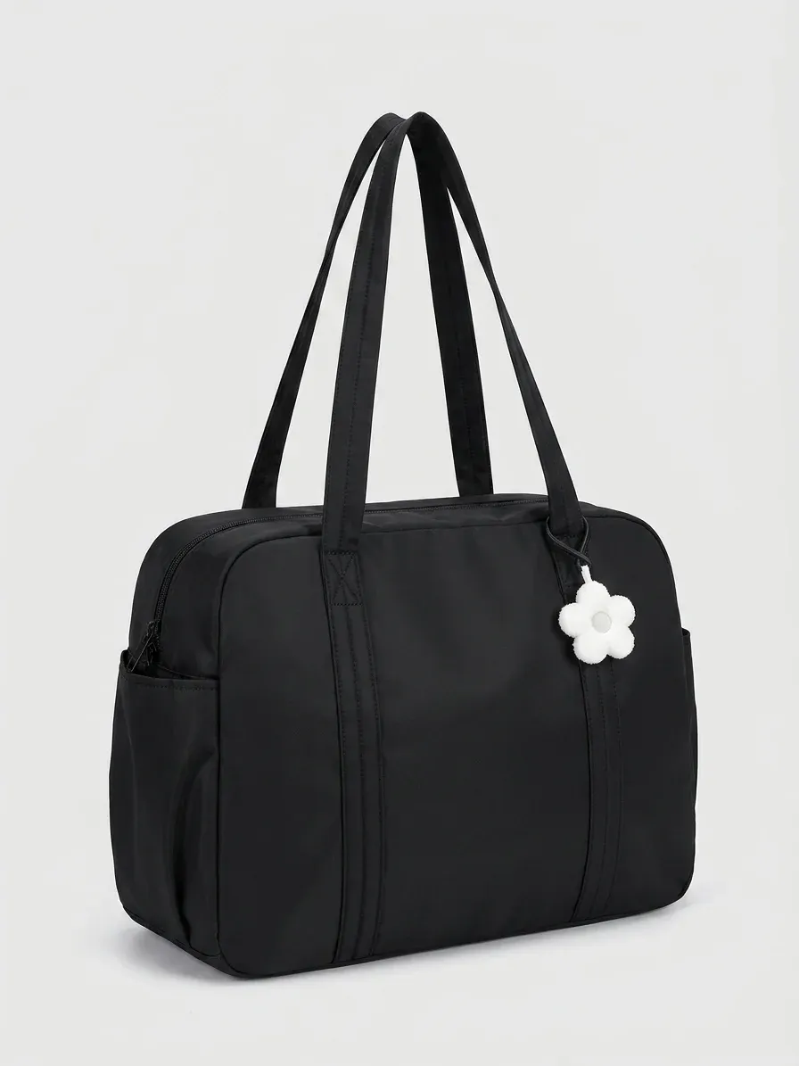 Schwarze Tote-Bag mit vielen Fächern