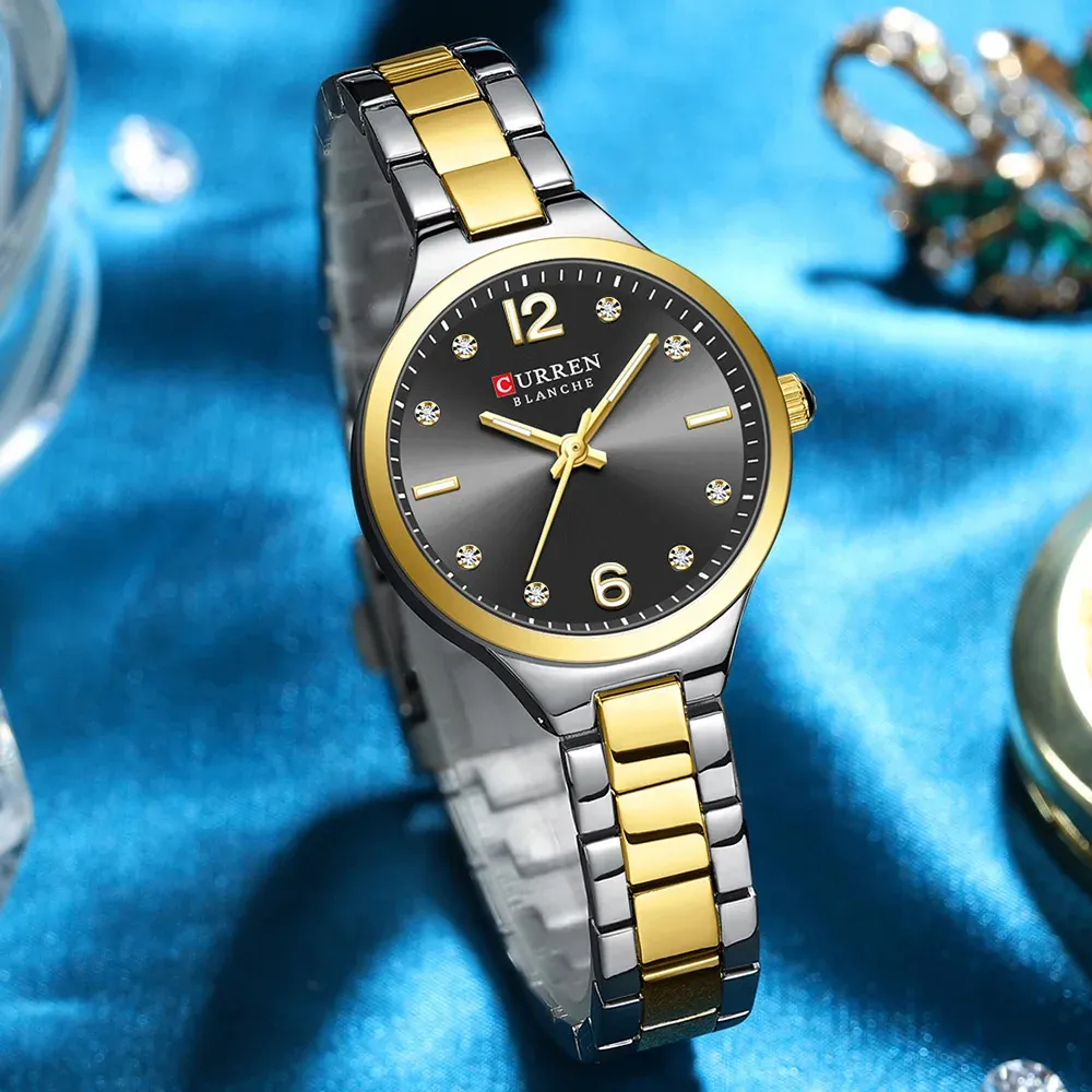 CURREN Damen-Quarzuhr mit schlankem Metallarmband