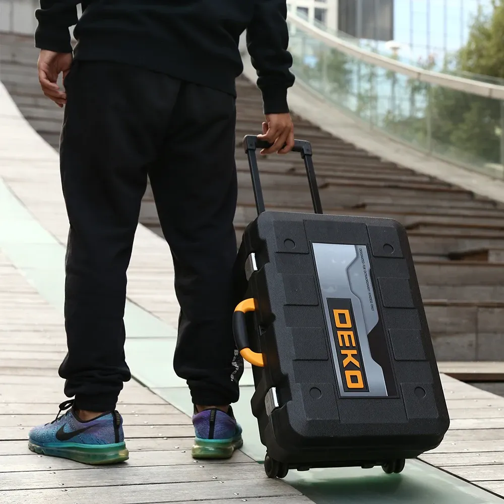 DEKO 258-teiliges Heimwerker-Werkzeugset im Rollkoffer