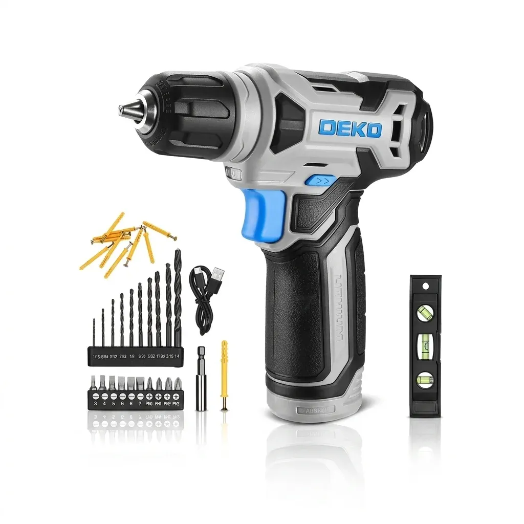 סט מברגה אלחוטית DEKO 8V עם אביזרים