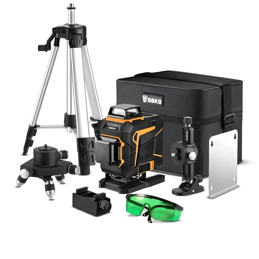 DEKO Kreuzlinienlaser mit Stativ und Zubehör