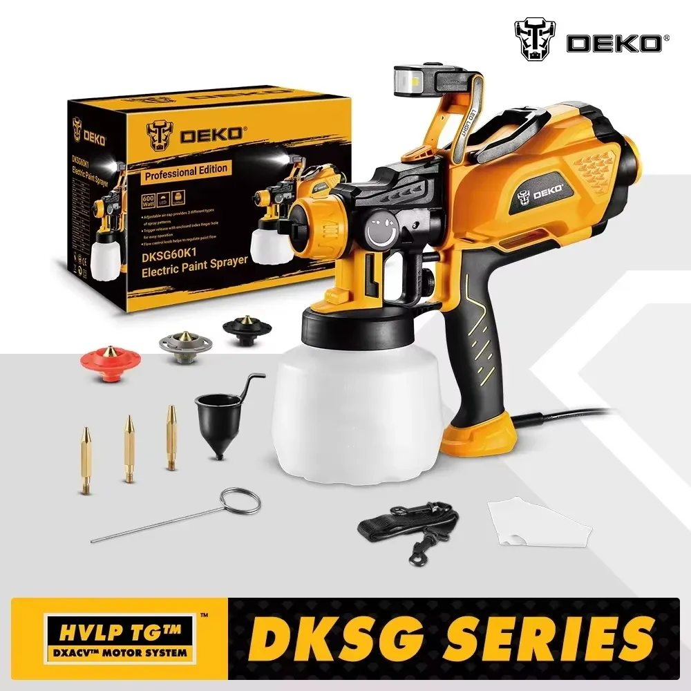 DEKO HVLP Farbsprühgerät 1200 ml mit LED-Licht