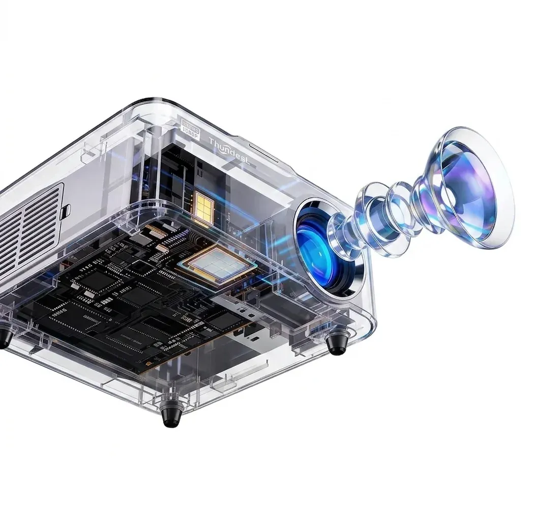 Transparenter ThundeaL TD98 Mini-Projektor frontal