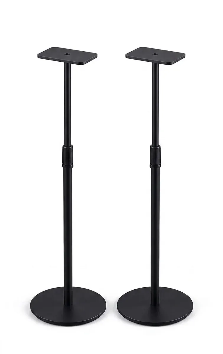 2er-Set höhenverstellbare schwarze Lautsprecherständer