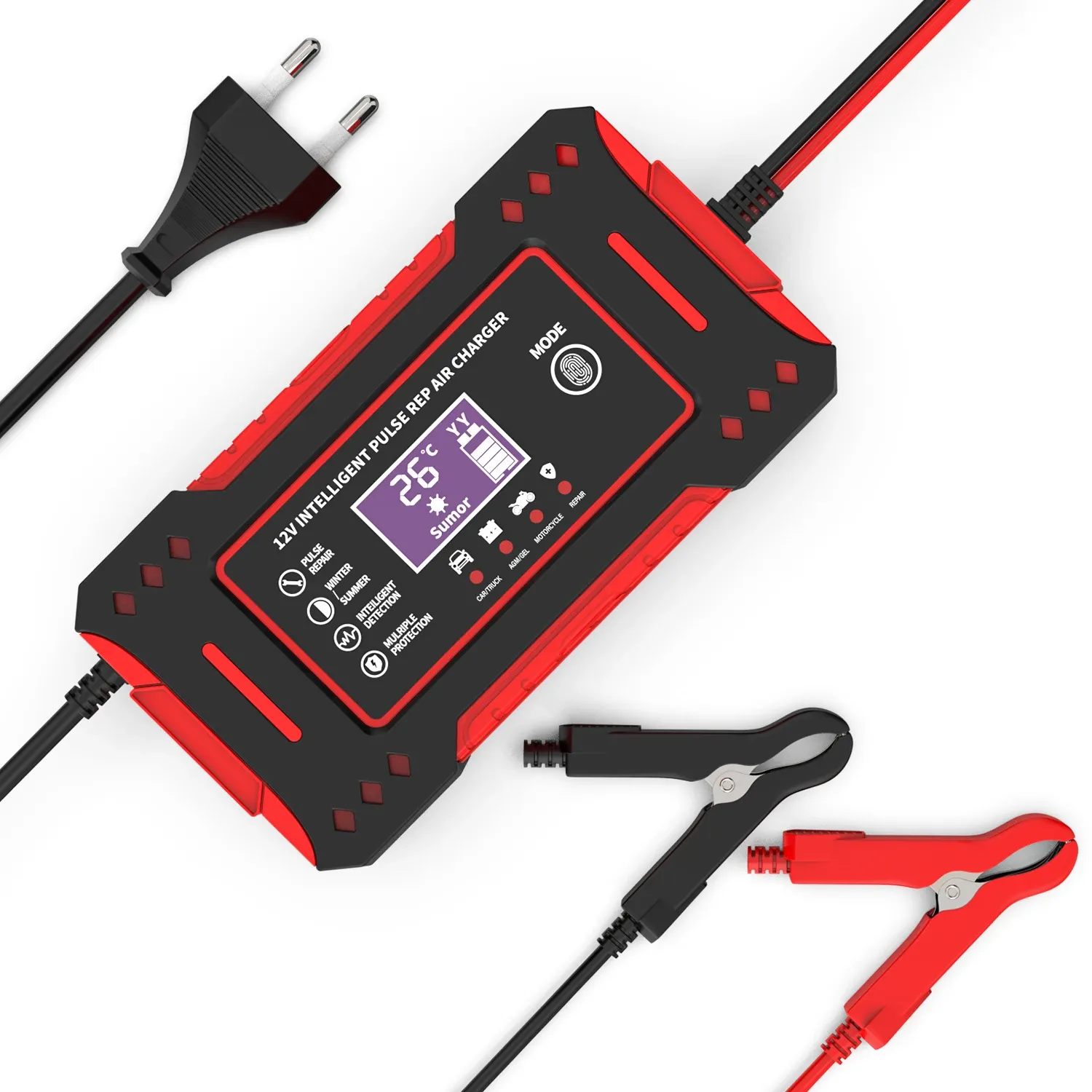 Intelligentes 6A 12V Ladegerät für Auto- und Motorradbatterien