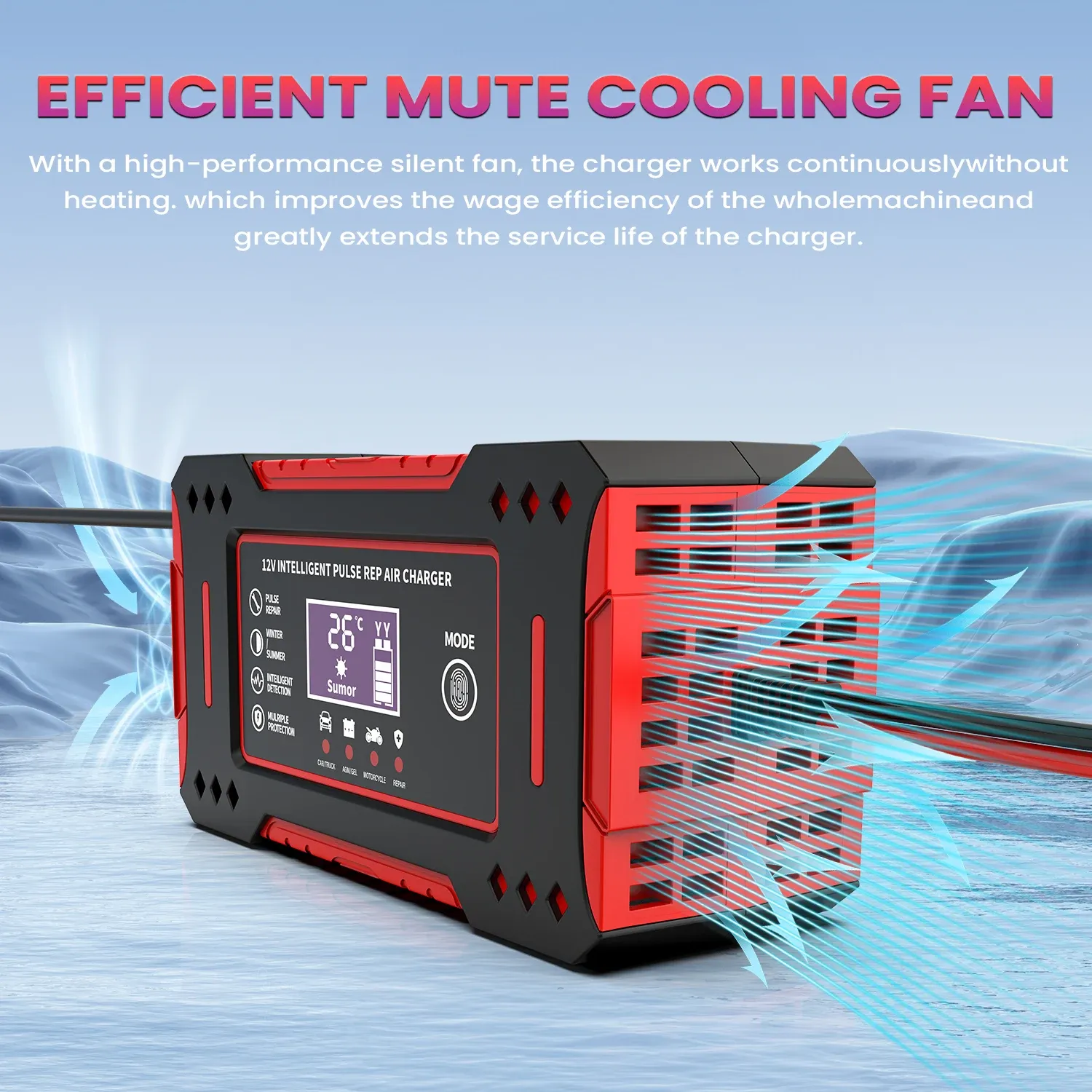 Intelligentes 6A 12V Ladegerät für Auto- und Motorradbatterien