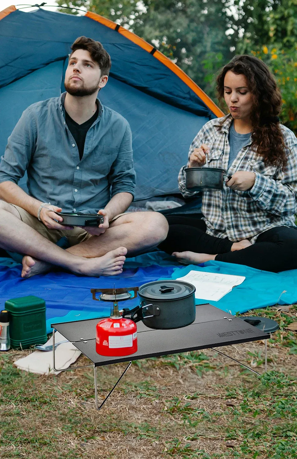 WESTTUNE ultrakompakter Mini-Campingtisch aus Aluminium