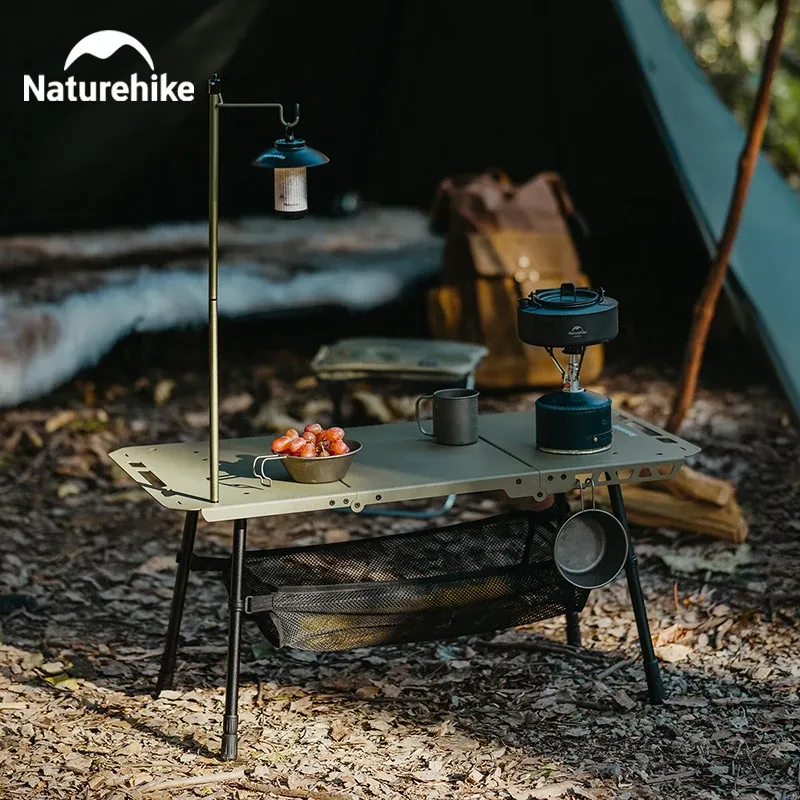 Naturehike IGT Camping-Tisch mit Lampenhalter und Höhenverstellung