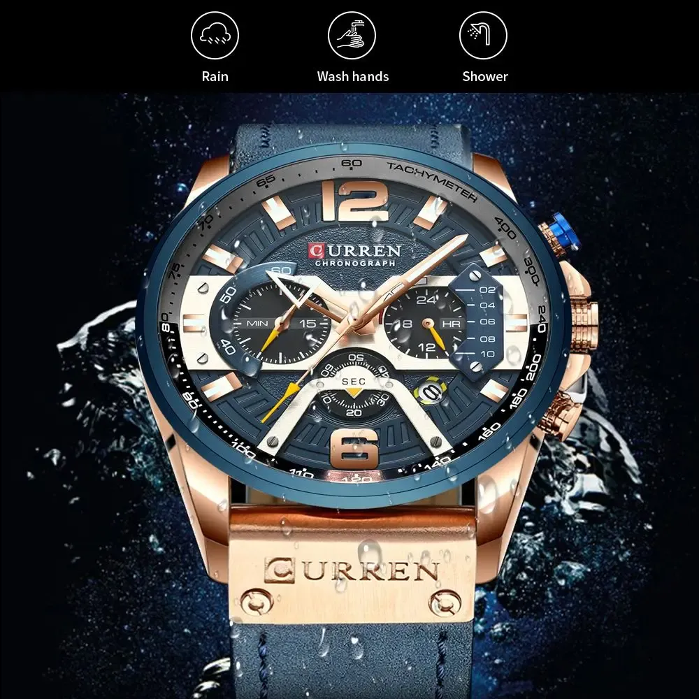 CURREN Quarz-Herrenuhr mit Chronograph und Datum