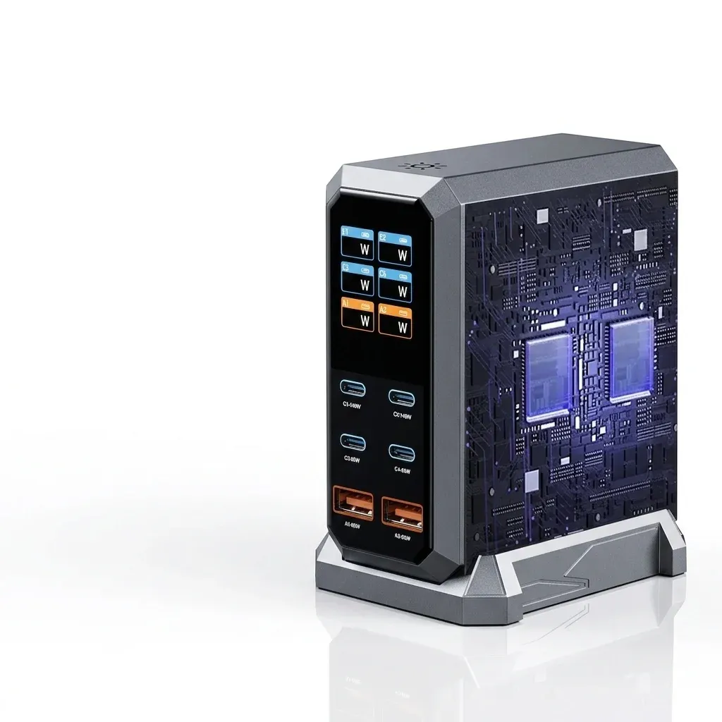 ASOMETECH 240W GaN Ladestation mit Display