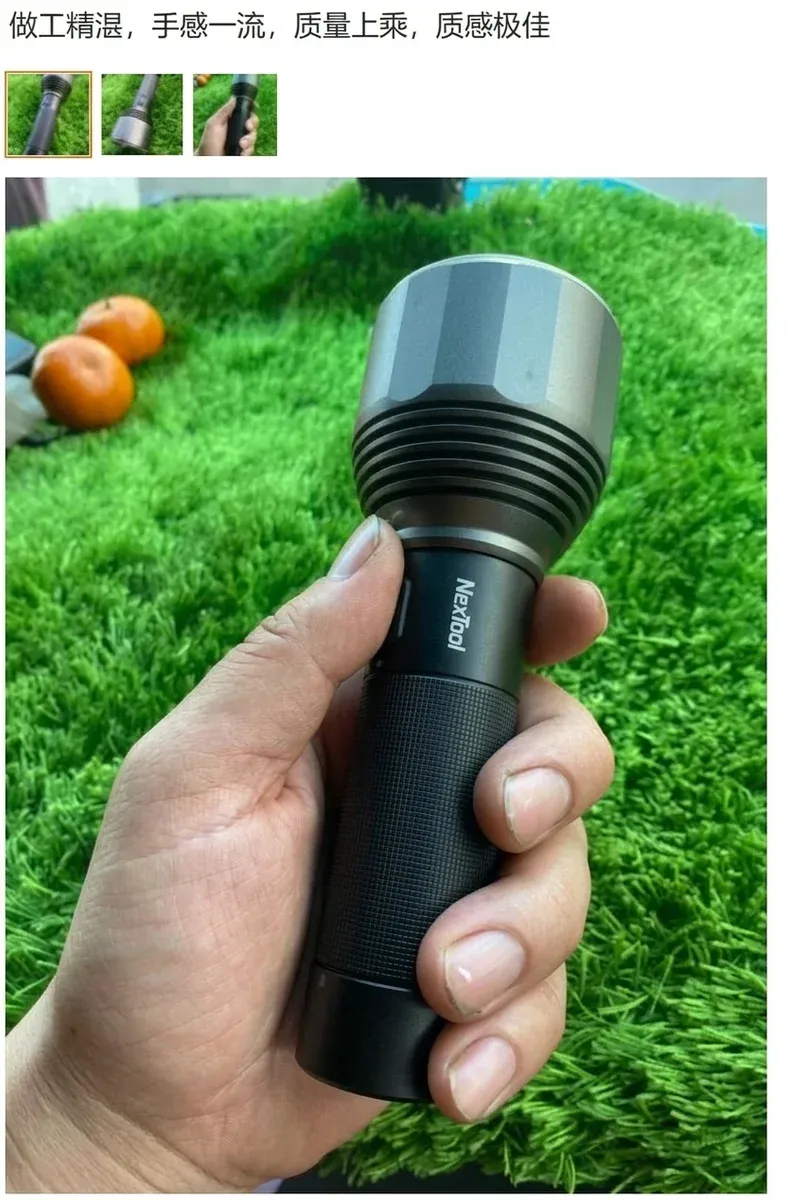 NEXTOOL Akku-Taschenlampe auf weißem Hintergrund