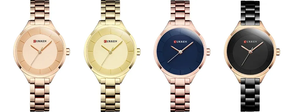 CURREN Damen-Quarzuhr mit Edelstahlarmband und 3-Bar-Schutz