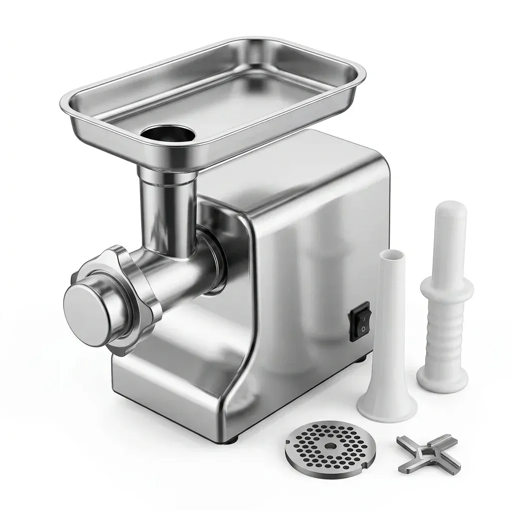 Elektrischer Fleischwolf aus Edelstahl mit Zubehör