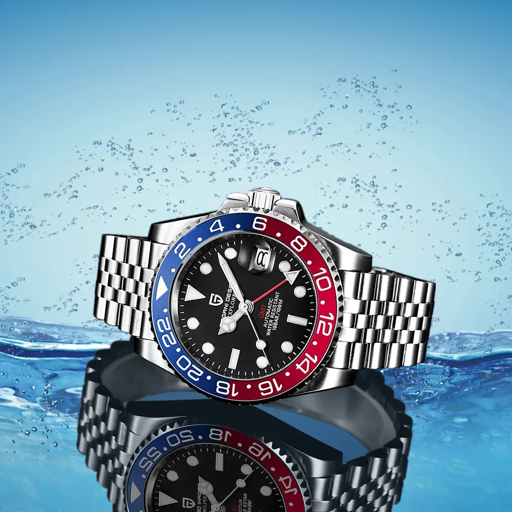 PAGANI DESIGN GMT-Automatikuhr mit Saphirglas und 10 Bar