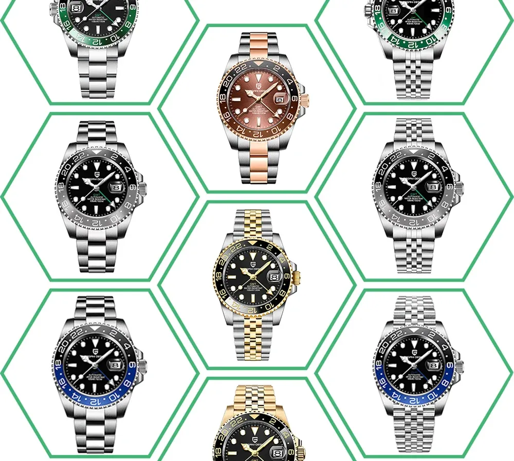 PAGANI DESIGN GMT-Automatikuhr mit Saphirglas und 10 Bar