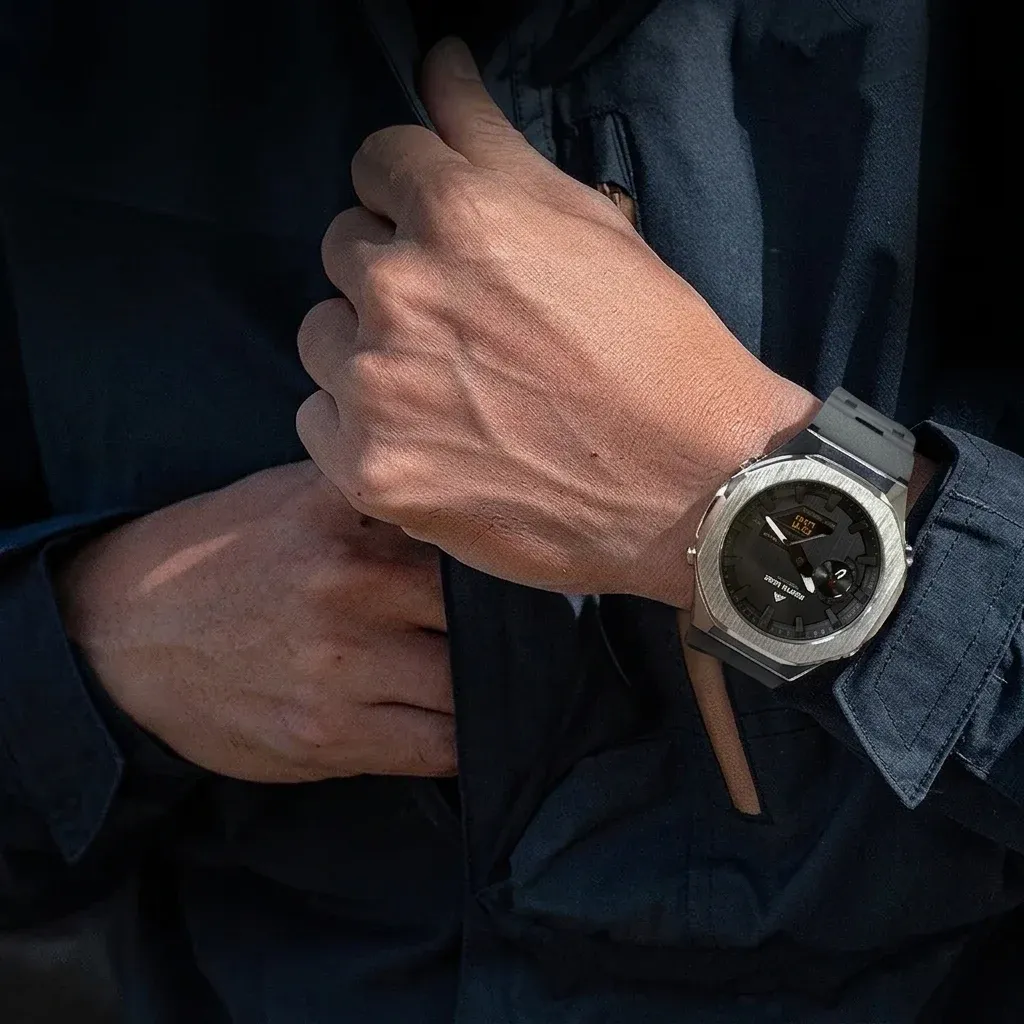 Digitale Herren-Militäruhr mit schwarzem Armband