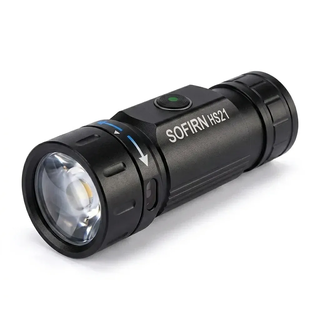 Sofirn HS21 schwarze Stirnlampe im Studio