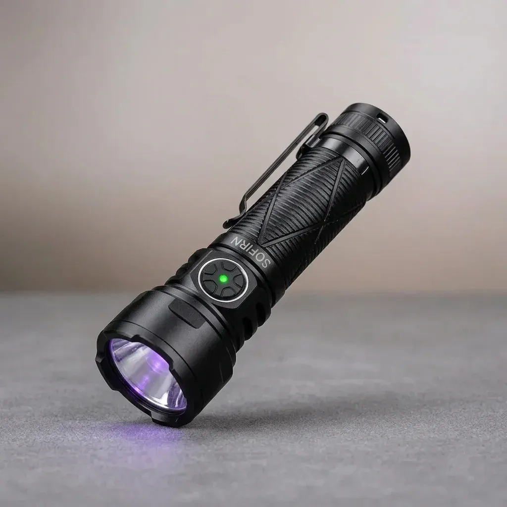 Sofirn UV-Taschenlampe auf weißem Hintergrund