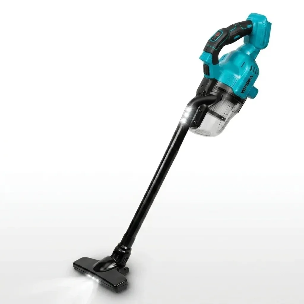 Kabelloser Handstaubsauger in Türkis mit Rohr
