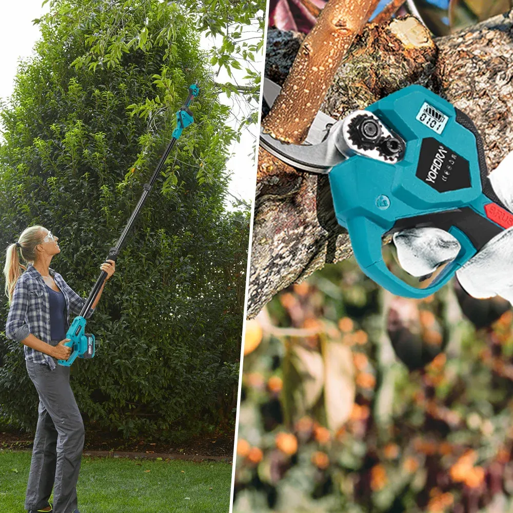 Yofidra 3-in-1 Akku-Baumpflegeset mit Teleskopstange
