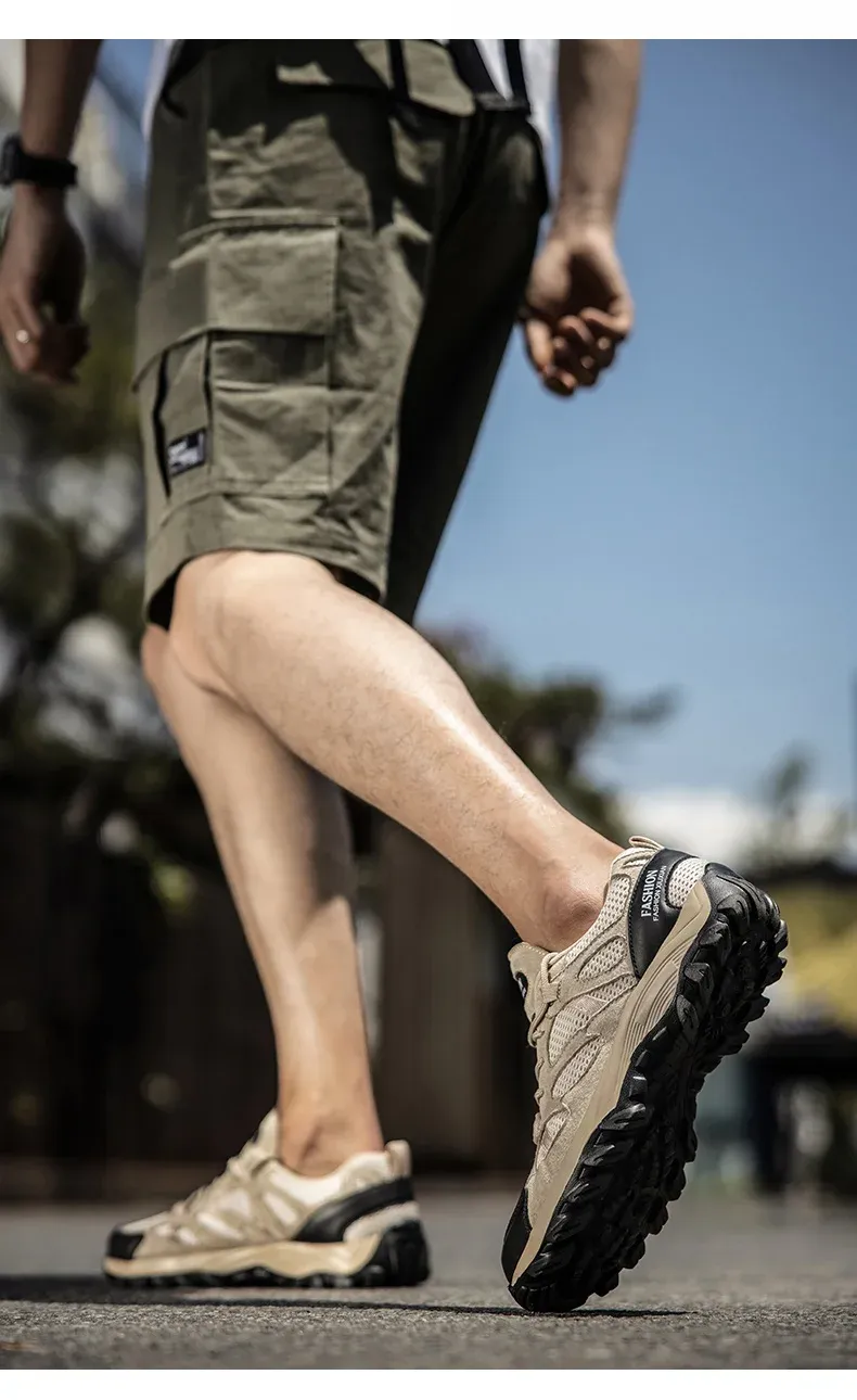 Leichte Herren-Trekkingschuhe mit atmungsaktivem Mesh