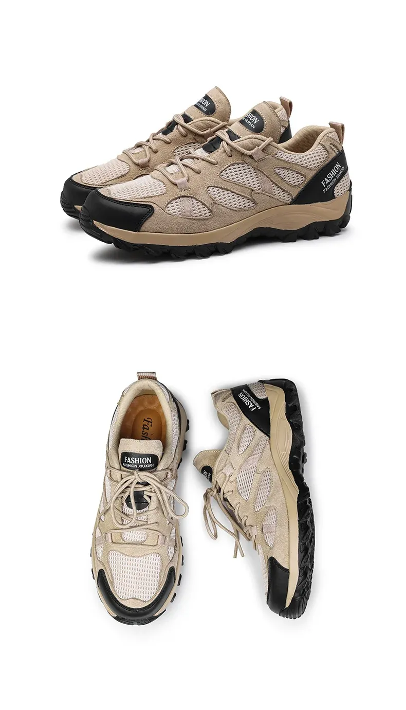 Leichte Herren-Trekkingschuhe mit atmungsaktivem Mesh