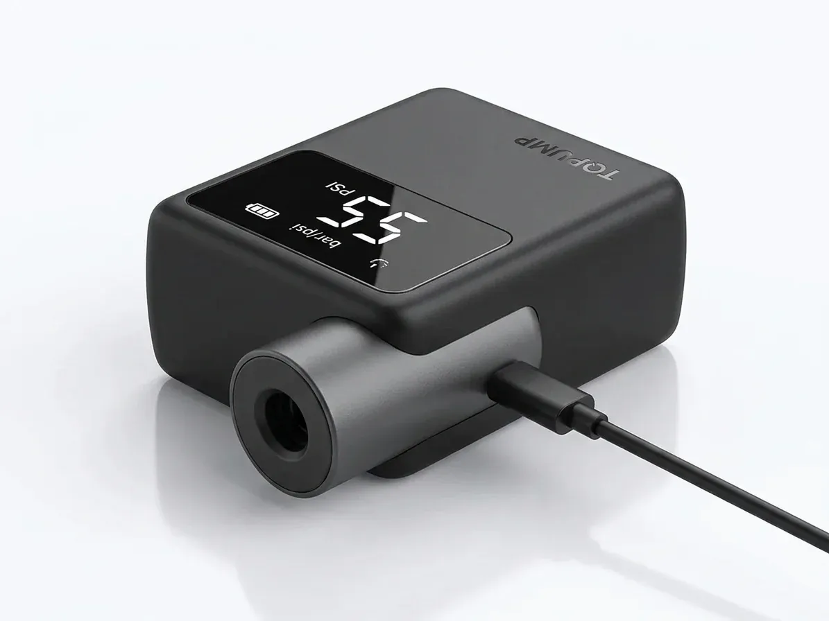 Kompakte Akku-Luftpumpe mit Display