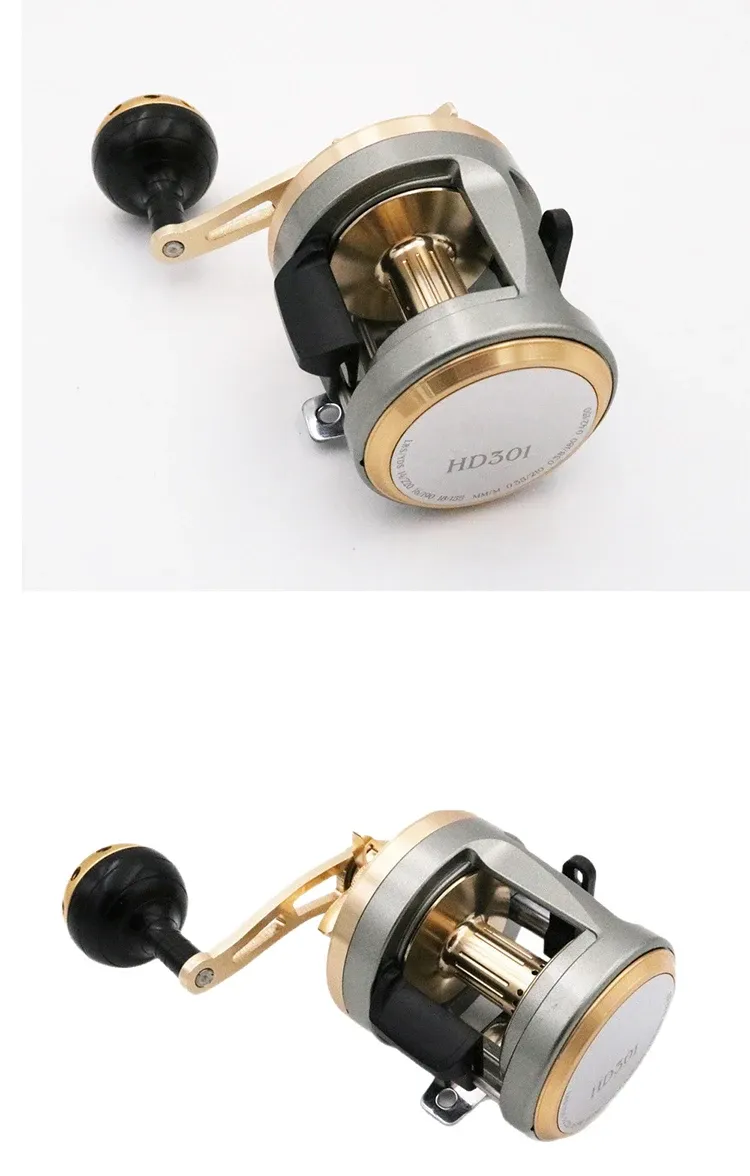 Vollmetall-Slow-Jiggingrolle mit 12-kg-Bremse