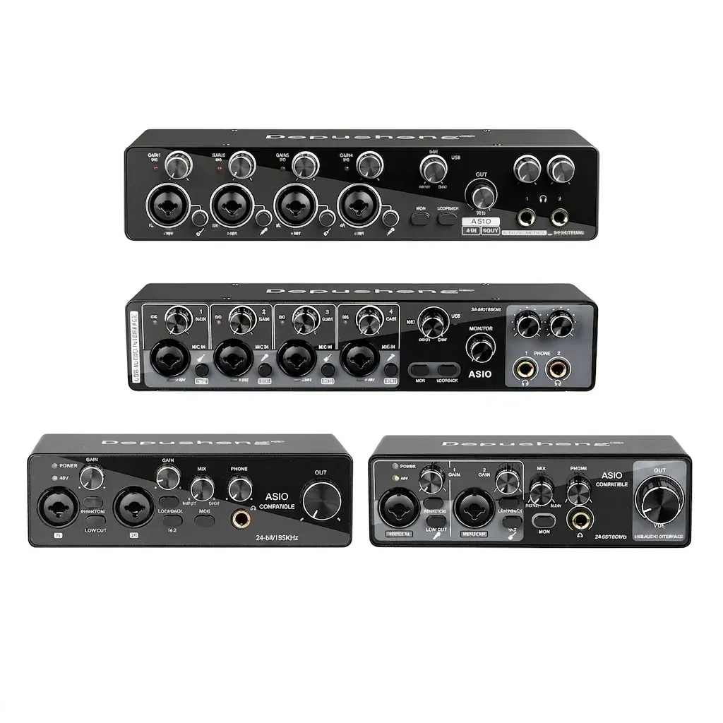 MQ44 USB-Audiointerface schwarz Frontansicht