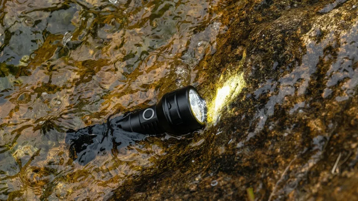 Schwarze Sofirn IF22A USB-C Taschenlampe