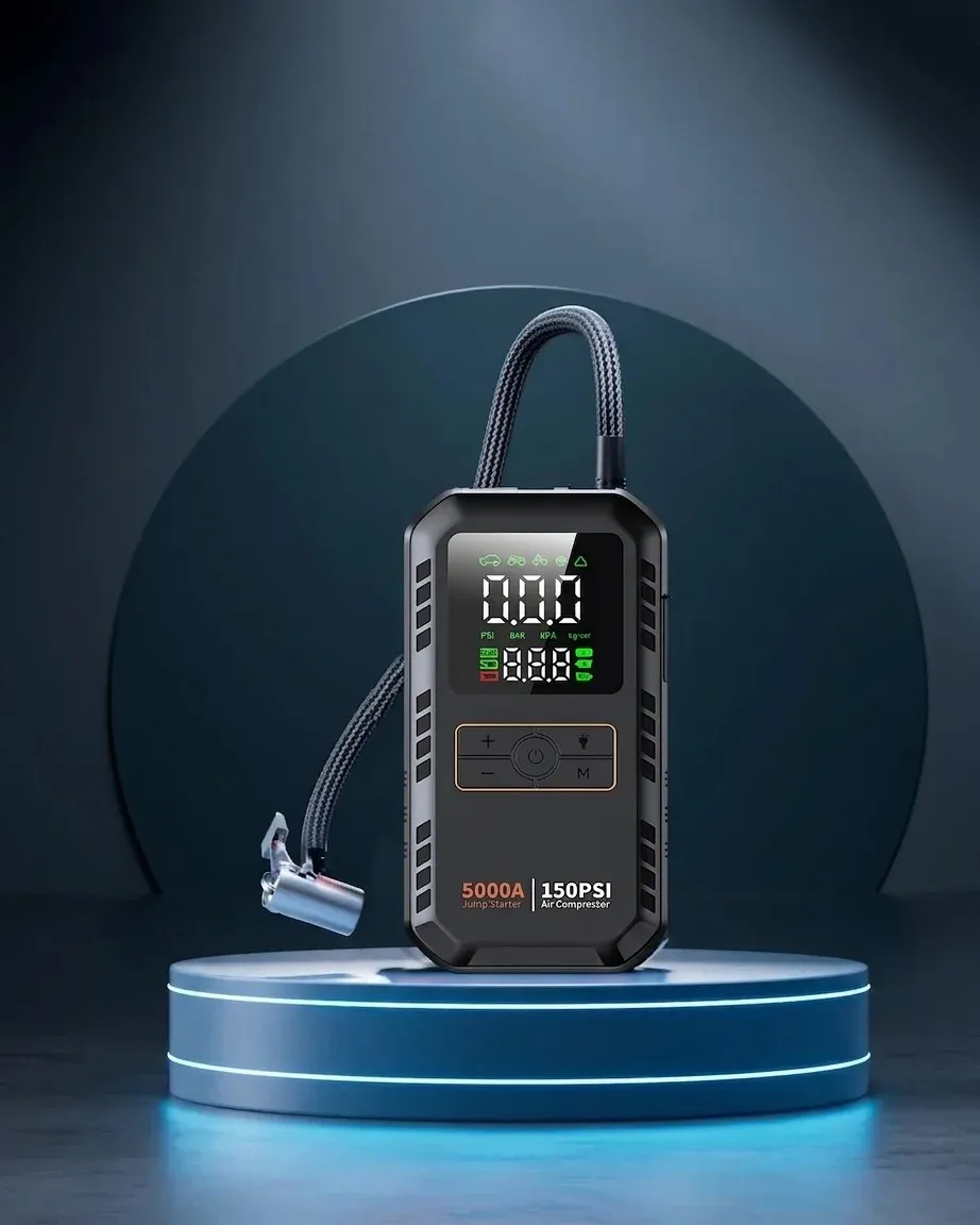 4-in-1 Starthilfe-Kompressor mit Powerbank