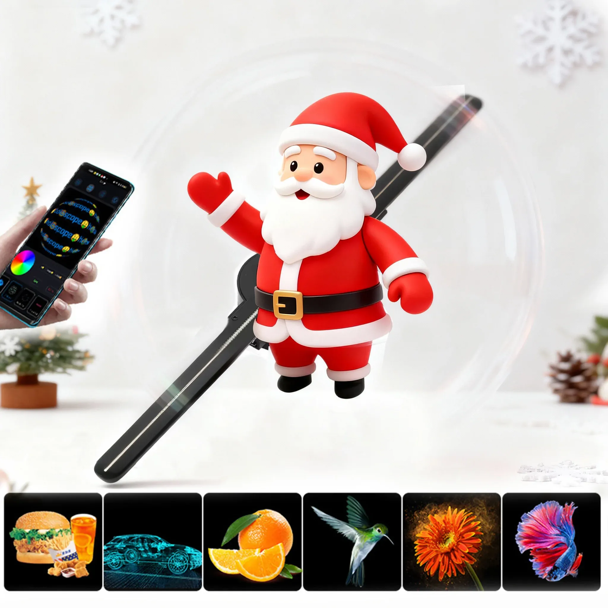 42-cm Holografischer LED-Fan für Wandmontage