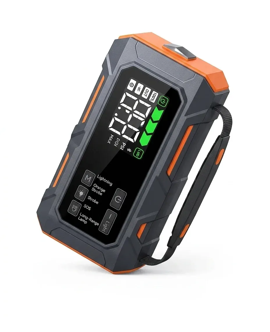 Multifunktions-Starthilfe mit Kompressor frontal