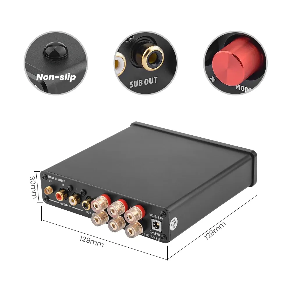 AIYIMA B01 2.1 Bluetooth-Verstärker für Heimkino und Subwoofer