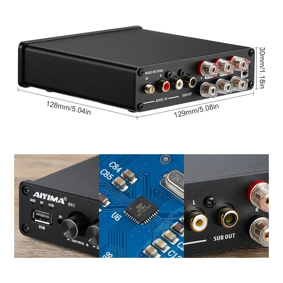AIYIMA B01 2.1 Bluetooth-Verstärker für Heimkino und Subwoofer