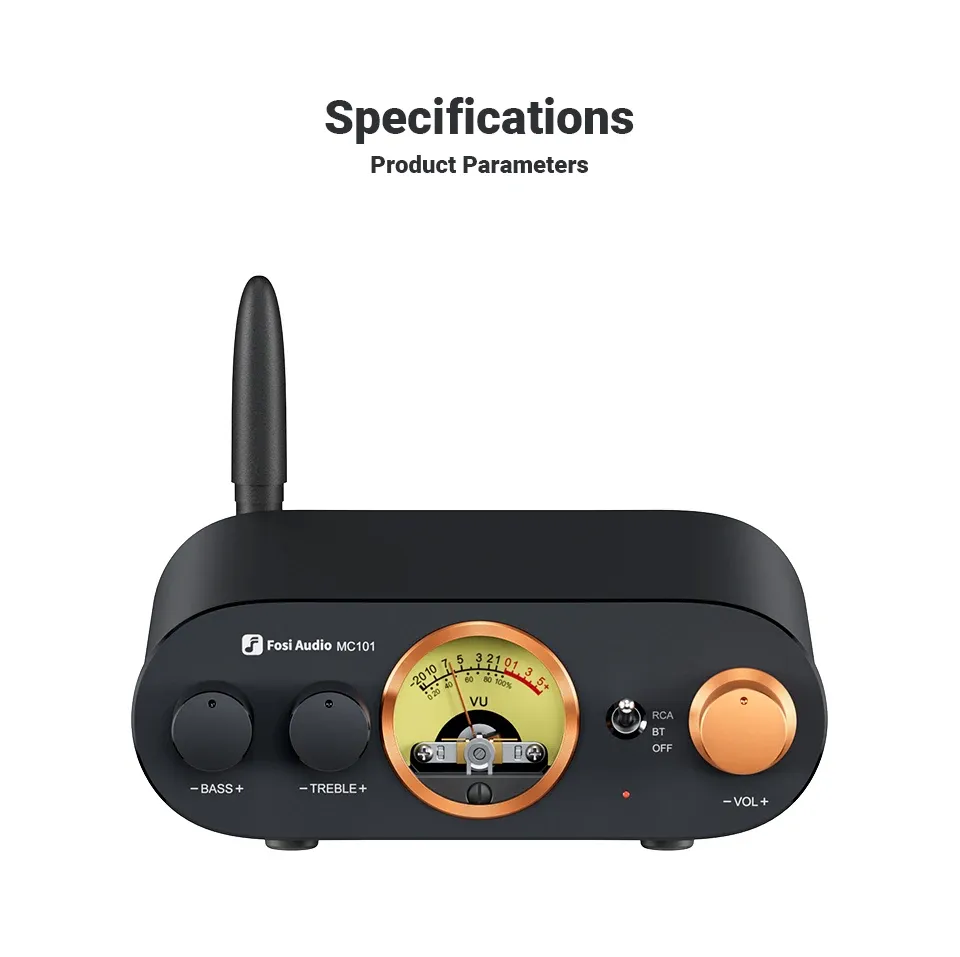 Fosi Audio MC101 Bluetooth-Stereoverstärker mit VU-Meter