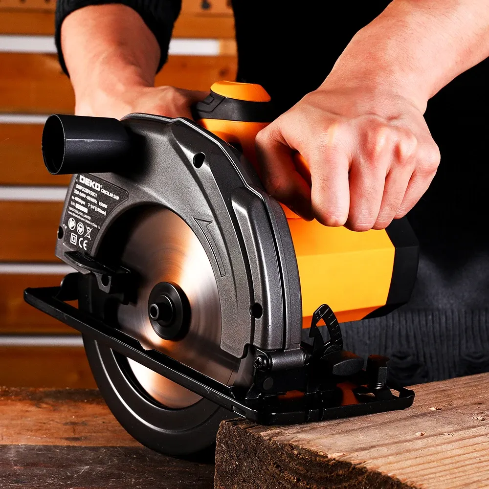 DEKO 1500W Handkreissäge mit 185-mm-Sägeblatt und Zusatzgriff
