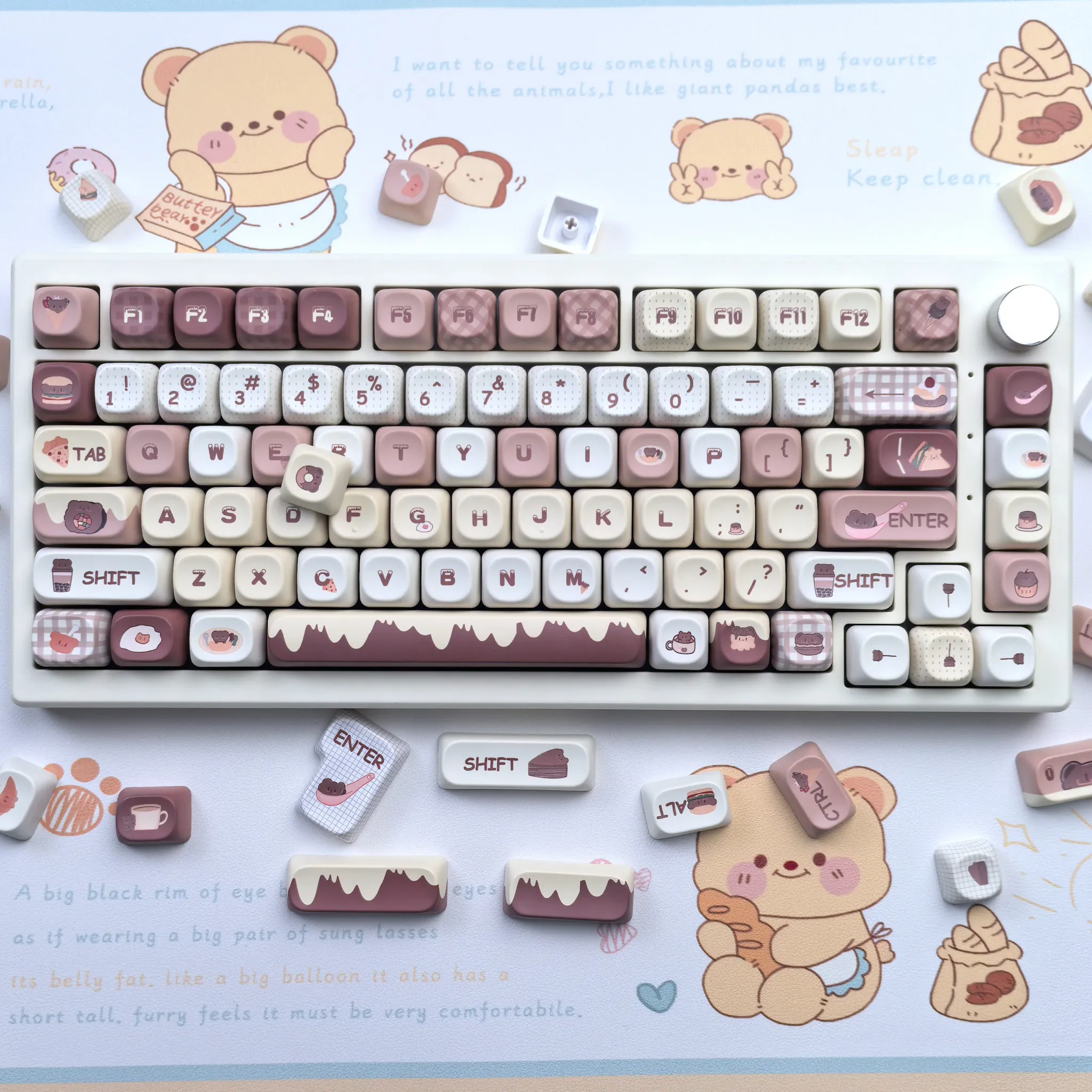 Butter-Bear PBT-Keycap-Set im Alice-Layout für Aula F75