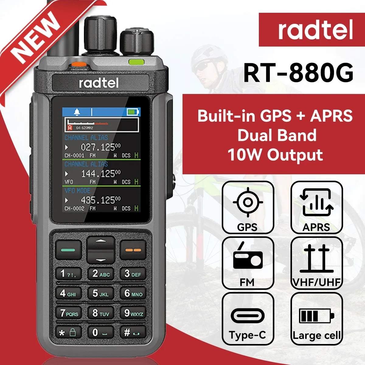 Radtel RT-880G Mehrband-Handfunkgerät mit GPS und APRS
