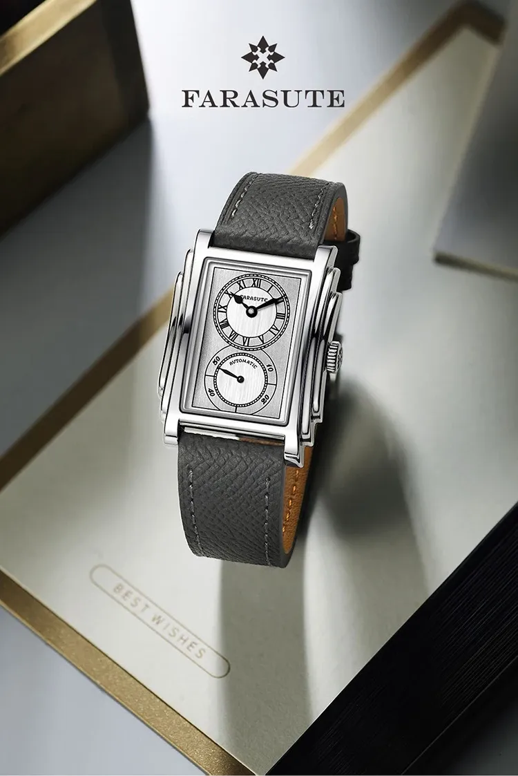 FARASUTE Automatikuhr im Art-Déco-Rechteckdesign