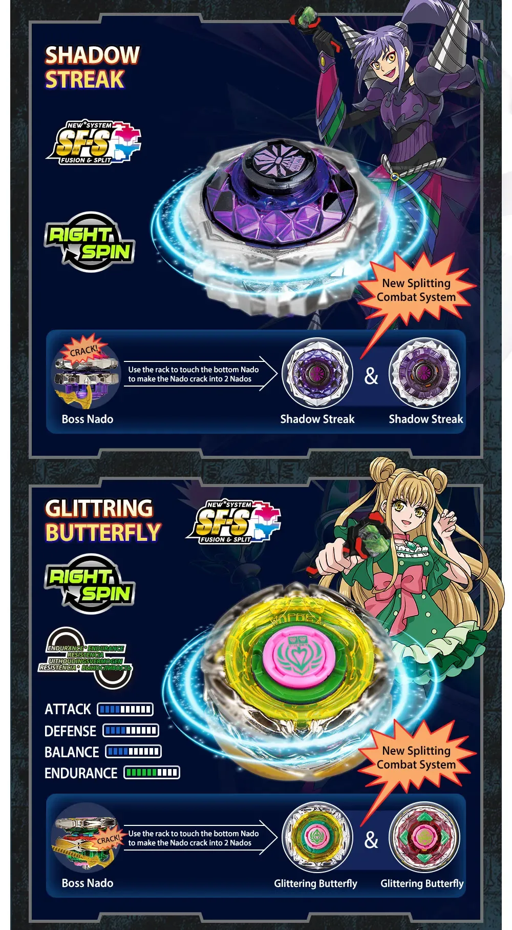 Infinity Nado Crack-Set mit 2-in-1 Split-Funktion