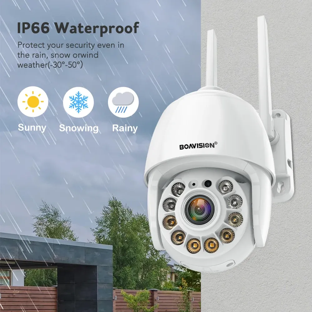 BOAVISION Mini-PTZ-WLAN-Kamera mit 5 MP und Farb-Nachtsicht