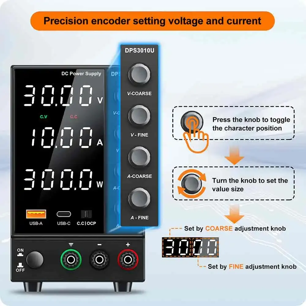 WANPTEK Labornetzgerät DPS3010U mit LCD-Anzeige