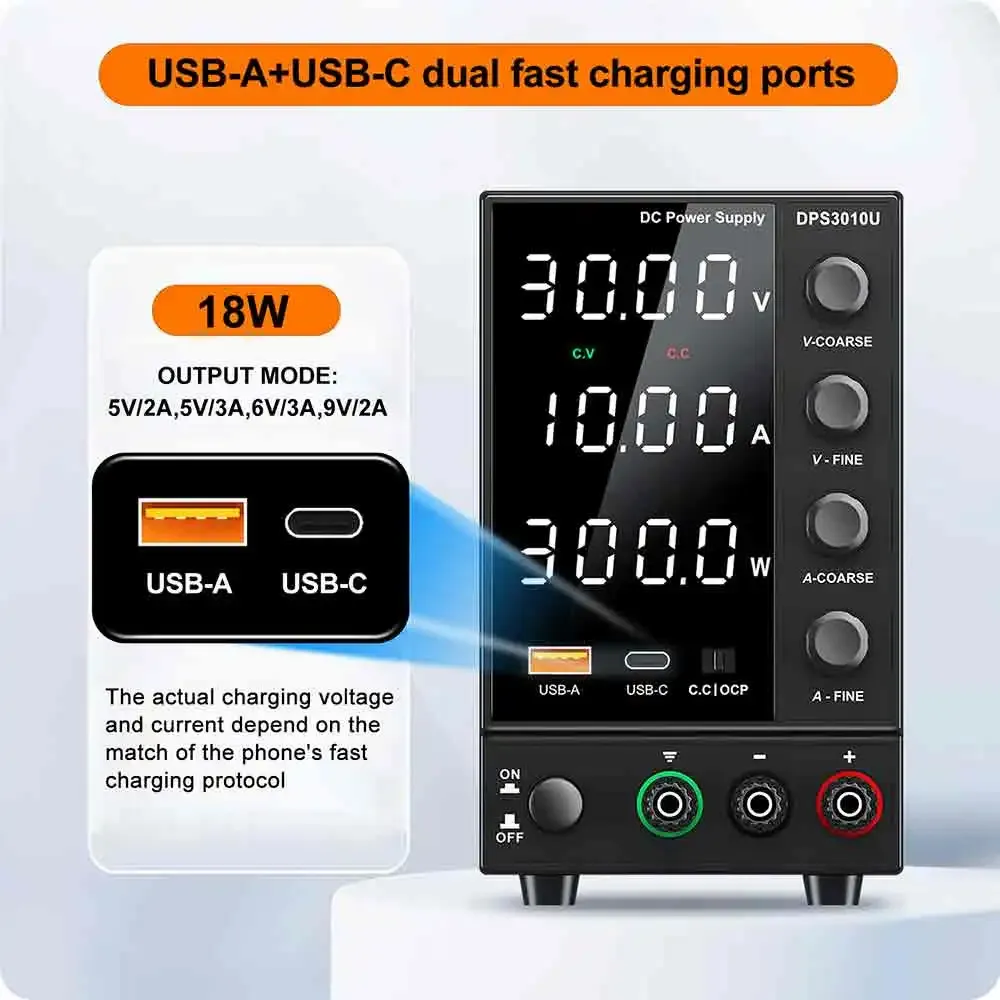 WANPTEK Labornetzgerät DPS3010U mit LCD-Anzeige