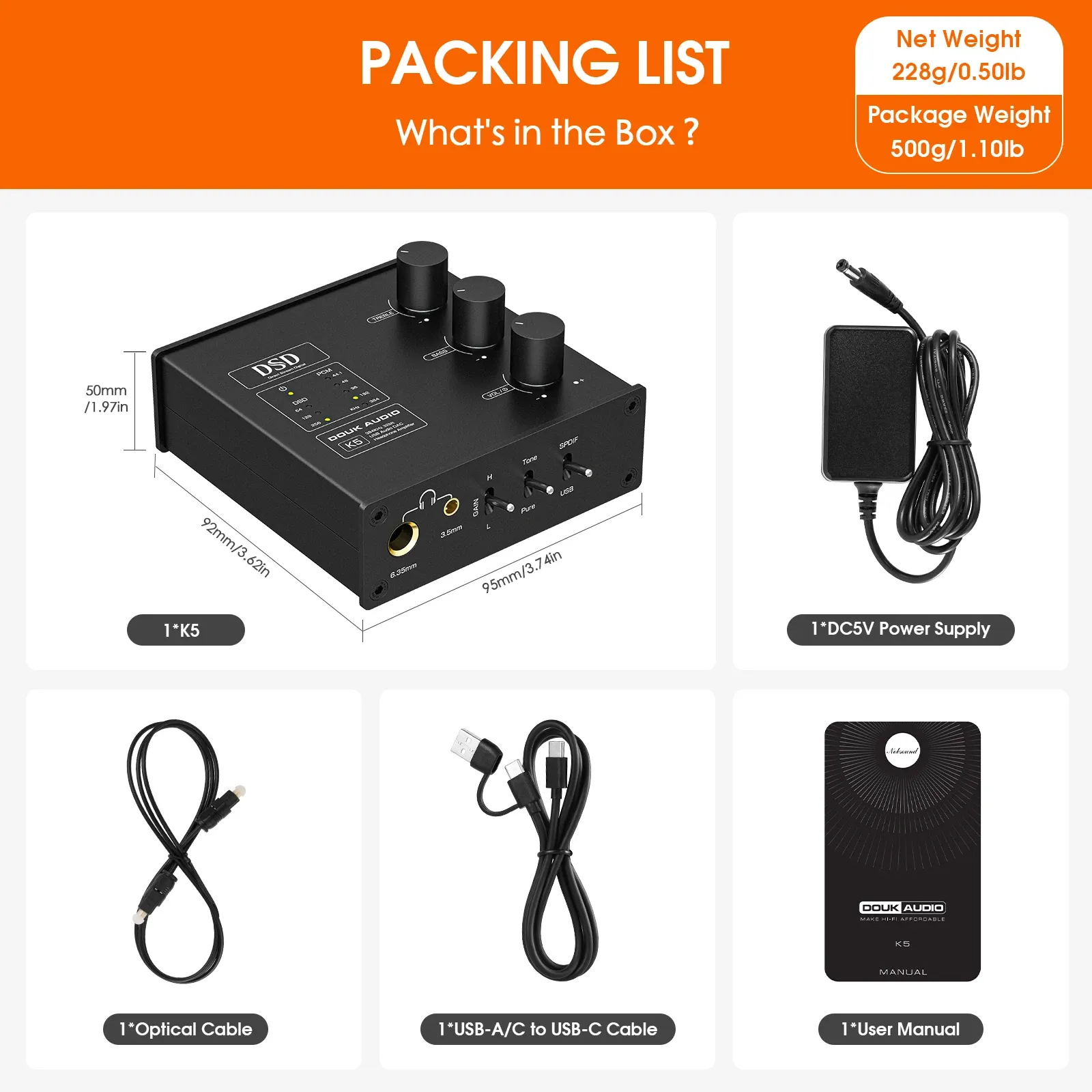 Nobsound K5 Mini USB-DAC mit Kopfhörerverstärker