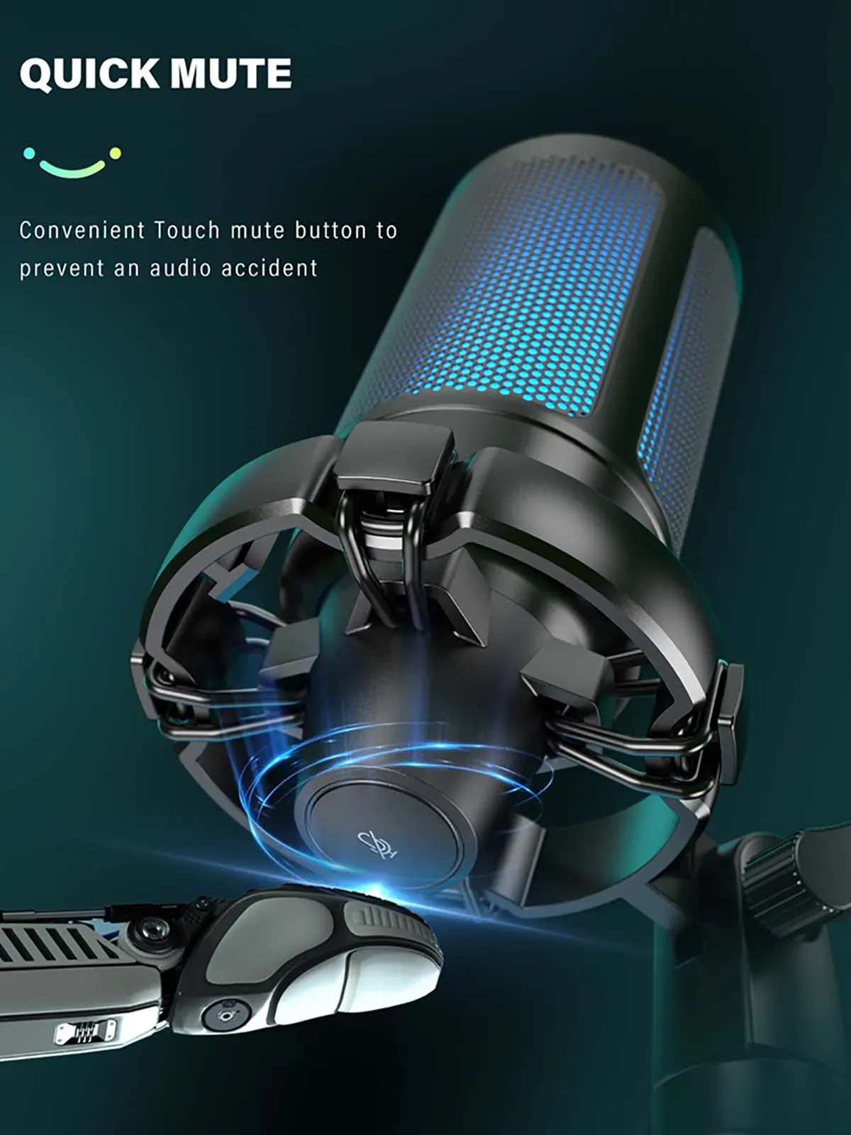 FIFINE AmpliGame RGB USB-Gaming-Mikrofon mit Stummschaltung