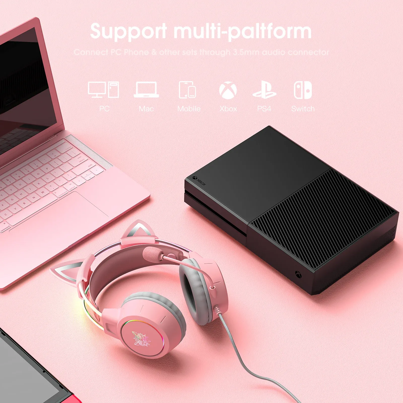 ONIKUMA X15 Pro RGB-Gaming-Headset mit flexiblem Mikrofon