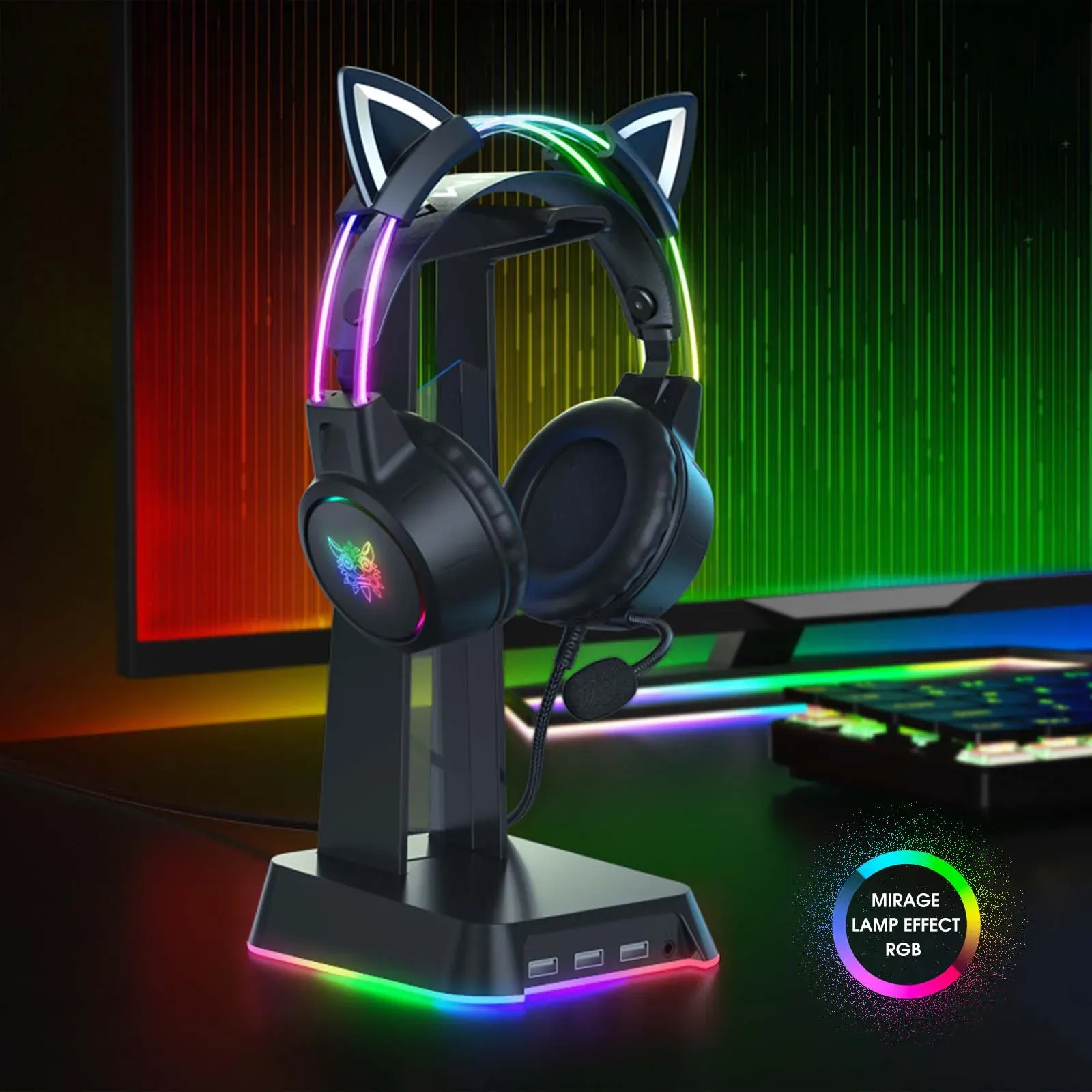 ONIKUMA X15 Pro RGB-Gaming-Headset mit flexiblem Mikrofon