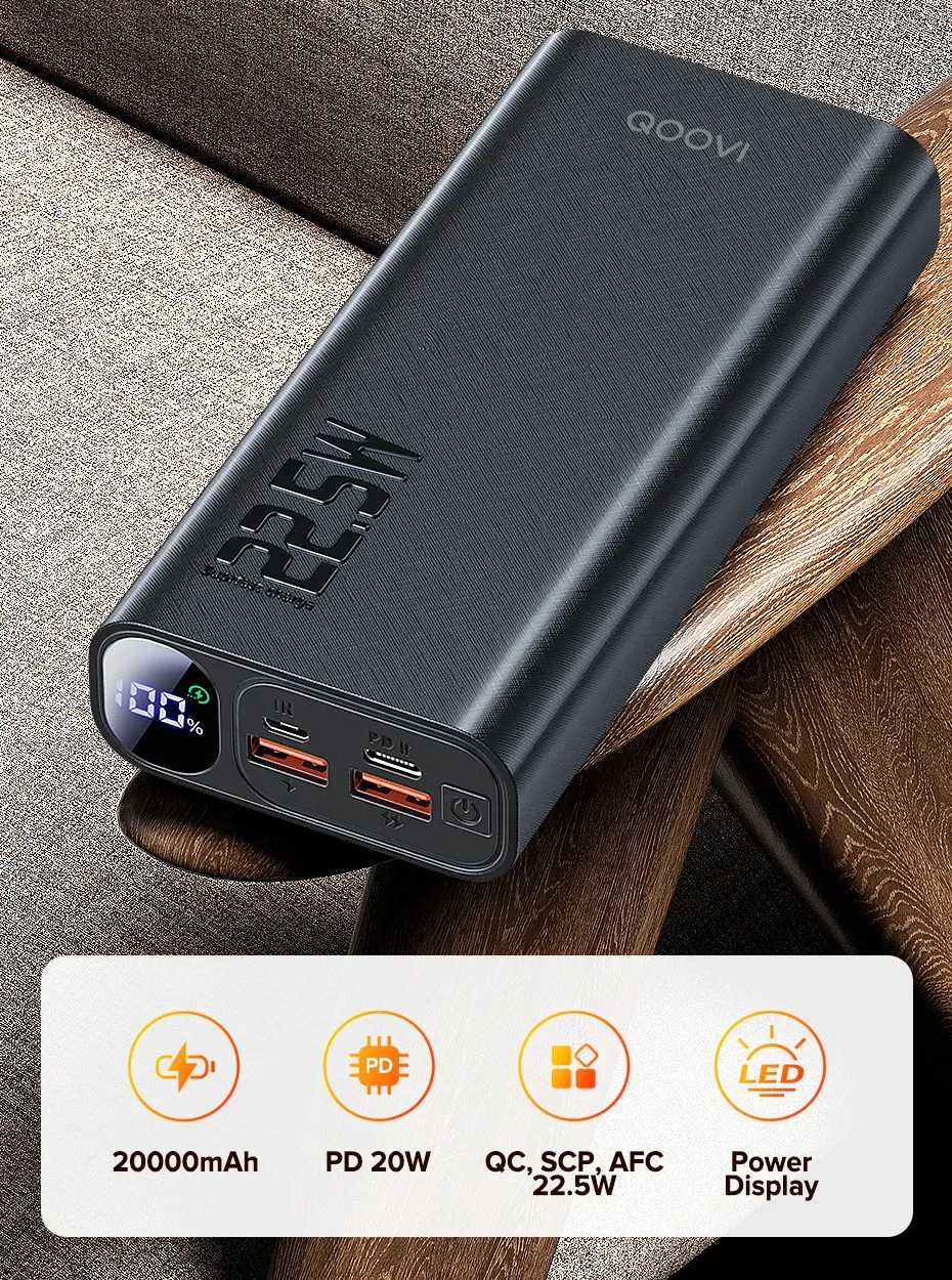 Xiaomi QOOVI Powerbank 20.000 mAh mit PD 20W und Display