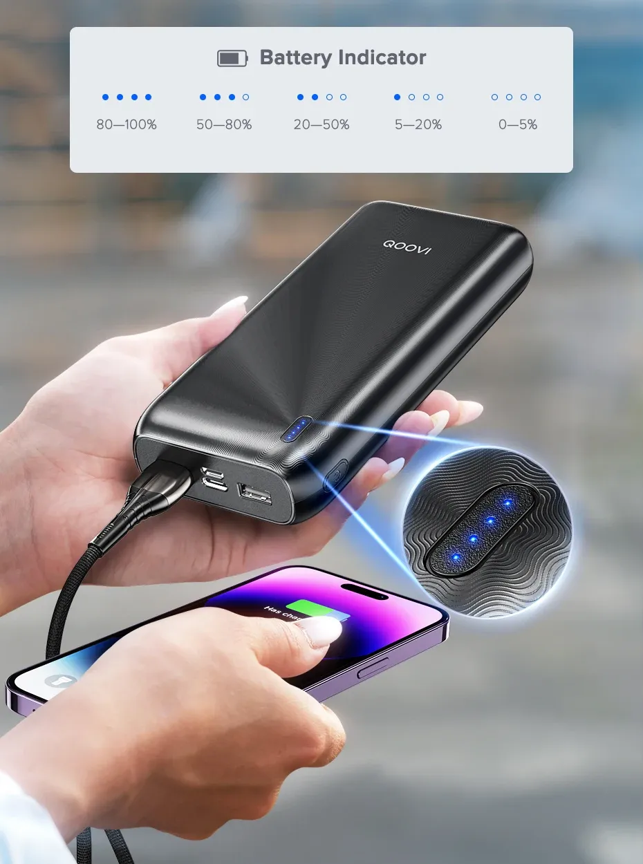 Xiaomi QOOVI Powerbank 20.000 mAh, ultraflach und leicht